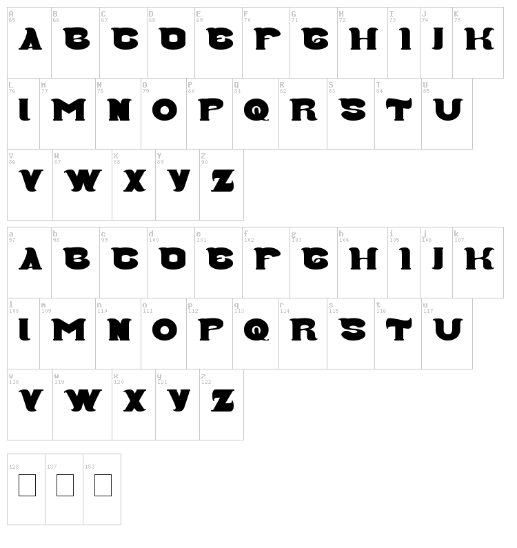 Good Morning font map